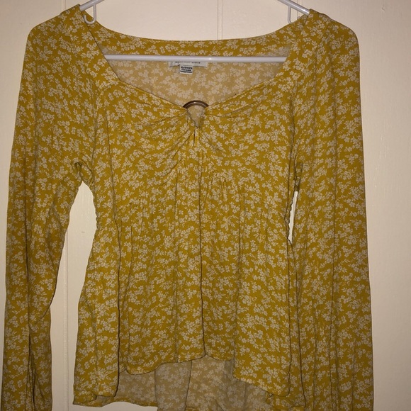 Yellow Floral Long Sleeve Top - Picture 2 of 6